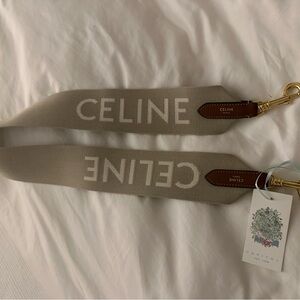 Celine Taupe Canvas Strap with Gold Accents